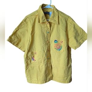 Sag harbor dress women's shirt button up short sleeves sz 16